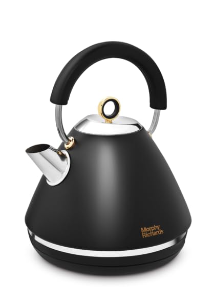 Morphy Richards Accents Pyramid Kettle, Soft Gold Collection, 1.5L, 3KW Rapid Boil, Removable Filter, 360 Cordless Base, Easy View Water Window, Matte