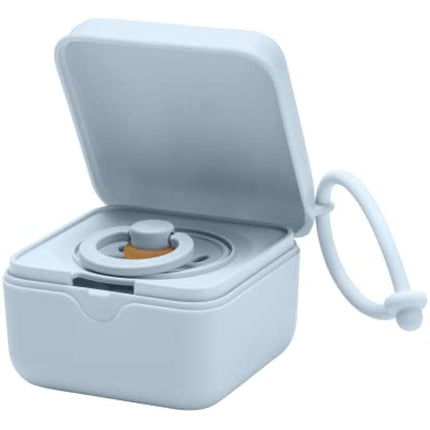 BIBS Pacifier box with elastic. Sterilizer box for pacifier. 100% BPA-free material. Baby Blue