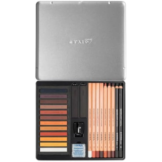 LYRA Fine Art Sketching Set, 11 Brown Tones Pencils & Pastels, For Professionals & Students