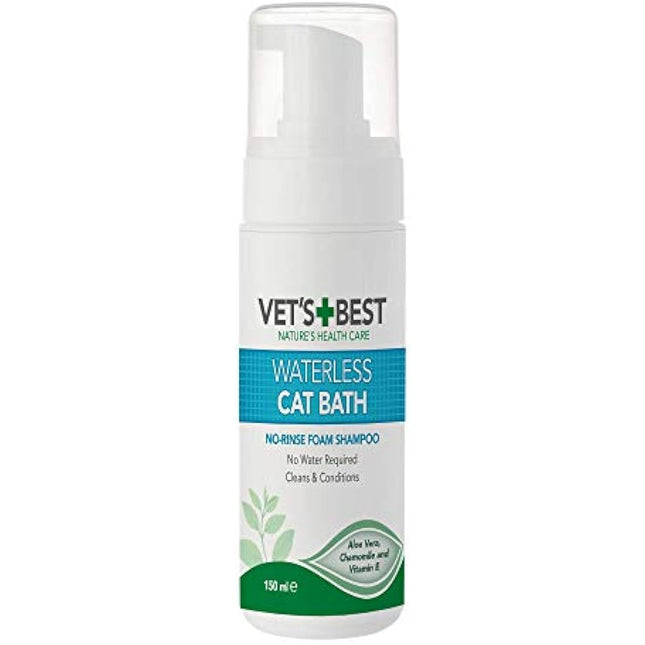 Vet's Best Waterless Cat Bath | No Rinse Waterless Dry Shampoo for Cats 150ml