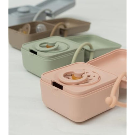 BIBS Dummy Box with Elastic Band Steriliser Box for Dummies 100% BPA Free Material Blossom