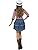 Smiffys Rodeo Doll Costume, Blue with Skirt, Shirt & Hat, Cowboys and Indians Fancy Dress, Adult Dress Up Costumes