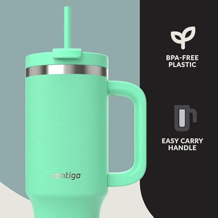 Contigo Streeterville Tumbler 1200 ml with Handle, Stainless Steel Vacuum Insulated Water Bottle with Straw and Lid, Cold for 29 Hours, Travel Mug, Thermal Flask, BPA Free