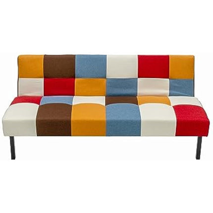 Panana Sofa Bed Click Clack Modern Sleeper Sofa Settee Rainbow Patchwork for Living Room/Guest Room