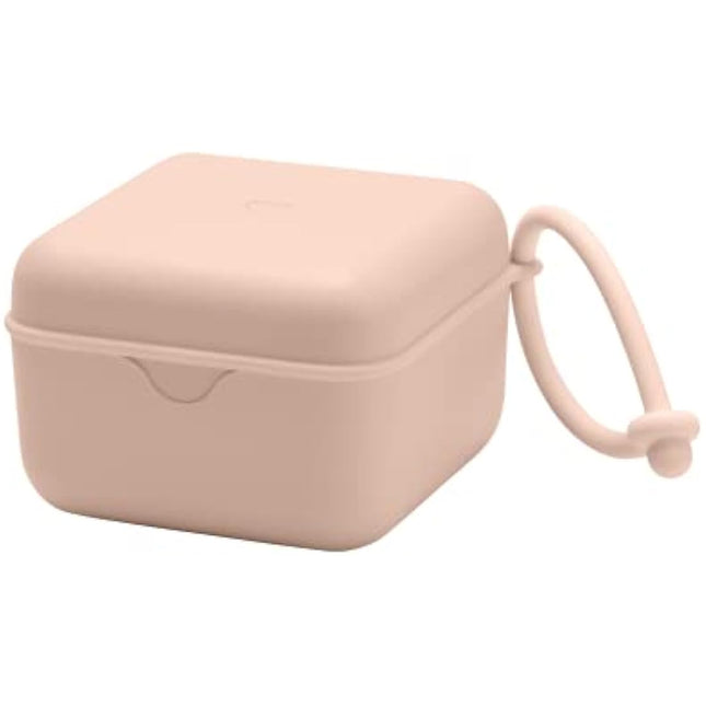 BIBS Pacifier Box with Strap. Soother Holder and Steriliser case. 100% BPA Free Food-Grade Material. Made in Denmark. Blush