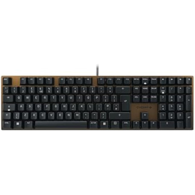 CHERRY KC 200 MX, Mechanical Office Keyboard with Anodised Metal Plate, UK Layout (QWERTY), Wired, MX2A BROWN SWITCHES, Bronze/Black