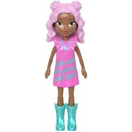 Polly Pocket Playset & 2 Dolls (3-inch), Candy Style Fashion Drop Vending Machine, 2-Stories, 35+ Pieces of Furniture, Clothes & Accessories, HKW12