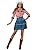 Smiffys Rodeo Doll Costume, Blue with Skirt, Shirt & Hat, Cowboys and Indians Fancy Dress, Adult Dress Up Costumes