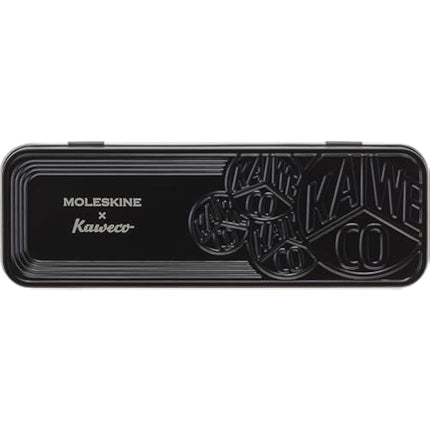 Moleskine x Kaweco Fountain Pen in ABS plastic with Gold-Plated Size M Nib and Refillable Ballpen for Writers, Note-Takers, Refill 1.0mm with Blue Ink and 6 Blue Ink Cartridges included, Color Blue