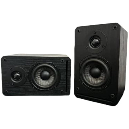 Roxel RBS-300 Passive Bookshelf Speaker, Black Wood Effect Cabinet with 4 inch Enhanced Carbon Fibre Woofer, 1 Inch Silk Dome Tweeter, Detailed and Refined Sound150W RMS (Black Wood)