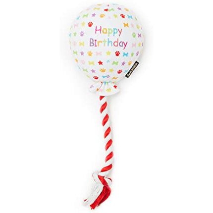 Pet London Birthday Balloon Dog Toy - Celebrate Your Dog's Happy Birthday - Plush colourful Rainbow Confetti Pattern Dog Party Gift-Perfect Pup Special Day Present-UK Designer Brand-BDAY or Adoption