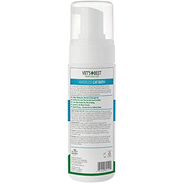 Vet's Best Waterless Cat Bath | No Rinse Waterless Dry Shampoo for Cats 150ml
