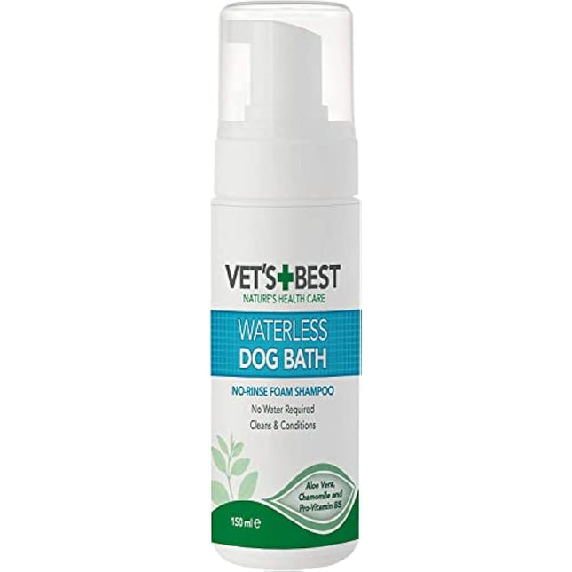 Vet's Best Waterless Dog Bath | No Rinse Dry Shampoo for Dogs | Natural Formula Refreshes Coat and Controls Odour Between Baths 150ml