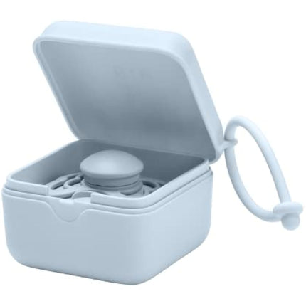 BIBS Pacifier box with elastic. Sterilizer box for pacifier. 100% BPA-free material. Baby Blue