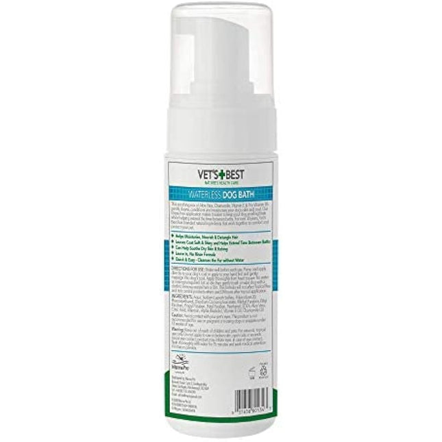 Vet's Best Waterless Dog Bath | No Rinse Dry Shampoo for Dogs | Natural Formula Refreshes Coat and Controls Odour Between Baths 150ml