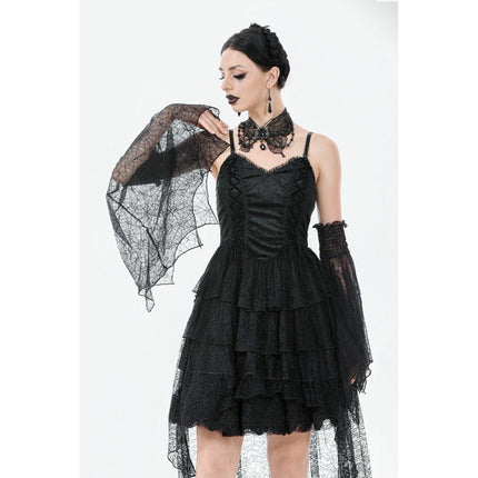 Dark in Love Seraphine Black Lace Ruffle Arm Sleeves