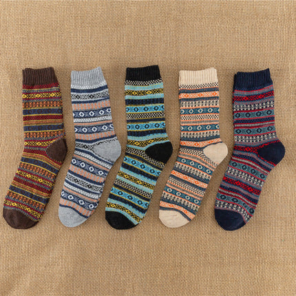 Men's Thickened Ethnic Style Checkered Socks