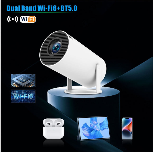 HY300 Pro Mini Projector - 1080P HD Portable Home Theater Projector with Android OS | Compact Cinema Projector for Movies & Gaming