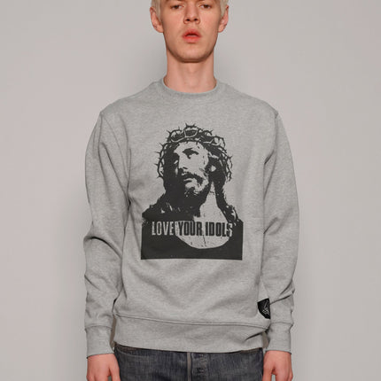 "Love Your Idols" Sweatshirt in Grey