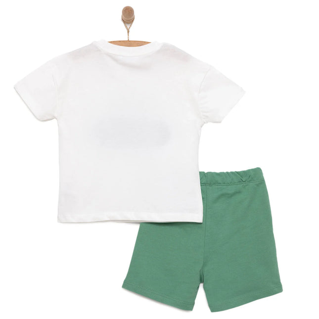 HelloBaby Motto Boy T-shirt & Short - White