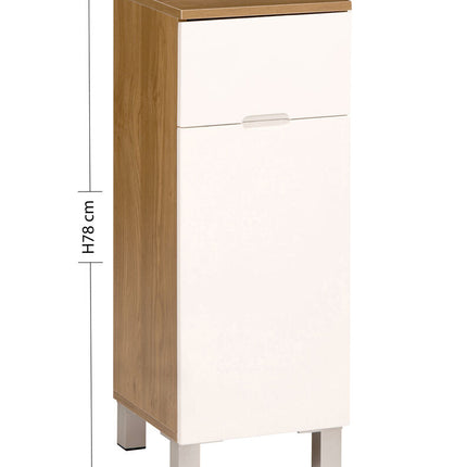 Vida Oak Effect 1 Drawer 1 Door Standing Cabinet