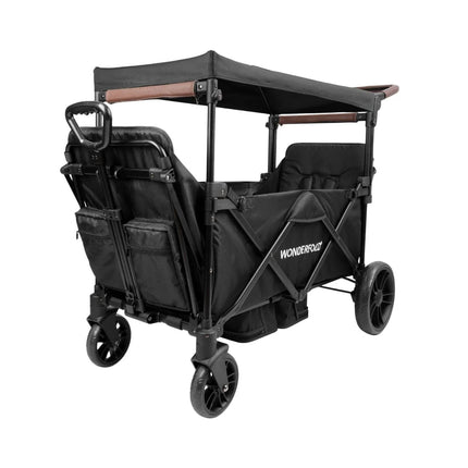 Wonderfold X2R Push & Pull Quad Stroller Wagon - Black