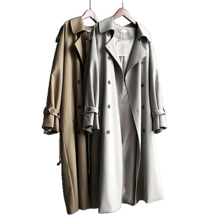 British Style All-match Draping Tight Waist Small Casual Women's Trench Coat