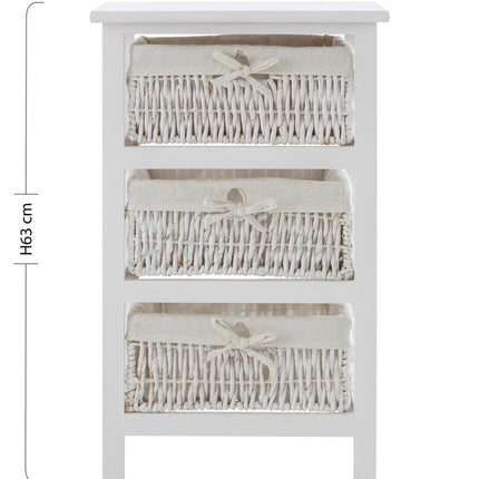 3 Maize Baskets White Storage Unit