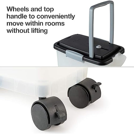 PetFusion Portable Dog & Cat Food Container - Heavy Duty Food Bin With Wheels, 10kg Storage (42 x 30 x 48cm)