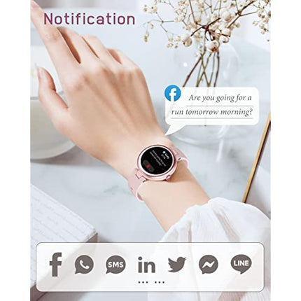 SHANG WING Lynn Smartwatches for Women,1.1inch Display Screen Fitness Watch for Women,Small Stylish Smart Watch with Pedometer Sleep Monitor SpO2-Monitor Heart Rate Fitness Watch for Android iOS