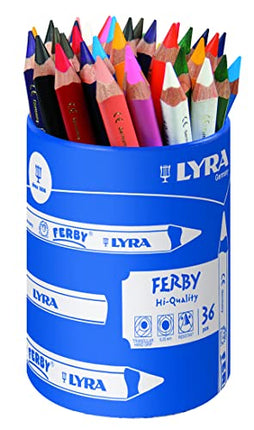 LYRA Ferby Wooden Chunky Coloured Pencils, 36 Pieces in Assorted Colours, For Children & Schools