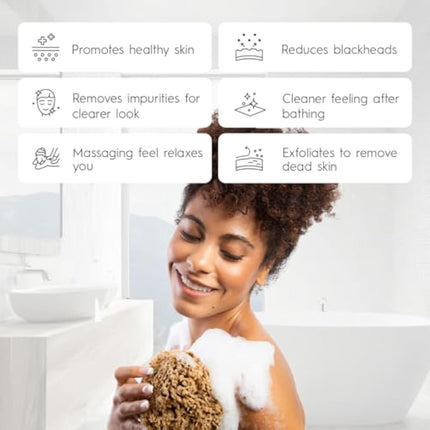NAROA Natural Soft Honeycomb Sea Sponges for Shower in Gift Box | Gentle Sea Loofah for Healthy Skin | Smooth Body Puff Relaxing Bathing Men Women (Small)