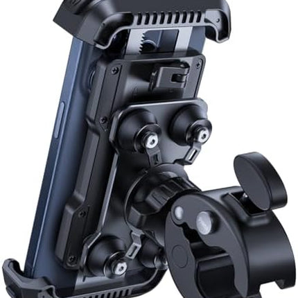 Lamicall Motorbike Phone Holder [Dual Anti-Shock] - 2025 Motorcycle Phone Mount, Universal Bike Phone Holder for iPhone 16 15 14 13 12 11 Pro Max Plus Mini, Samsung S23, 4.7-6.7" Phone - Black