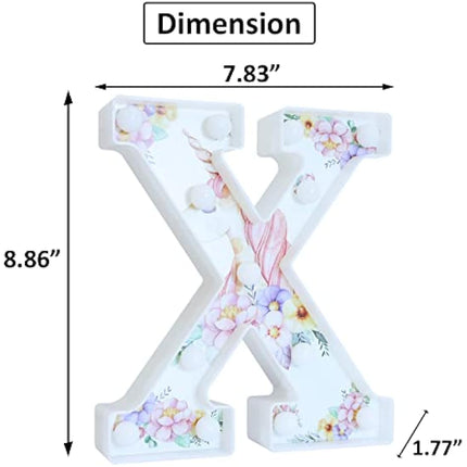 Vimlits Unicorn Light Up Letters, LED Letter Lights Warm White Alphabet Sign Unicorn Gifts for Girls Birthday Unicorn Party Decorations Bedroom Night Light Christmas Valentine Wall Table Decor - X