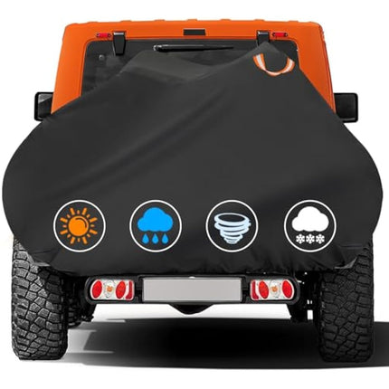 Zettum Bike Cover for Transport 1 Bikes - Bike Covers for Outside Storage on Rear Bike Rack Waterproof Outdoor & Heavy Duty, 600D PU Coating Bicycle Rack Covers for 1 Bikes on Car Hitch Travel Storage