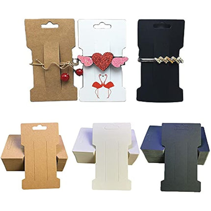 120 Pcs Hair Clip Display Cards Paper Hairpin Display Cards Kraft Paper Hairpin Card for Hair Bow Hair Clips Hair Accessories