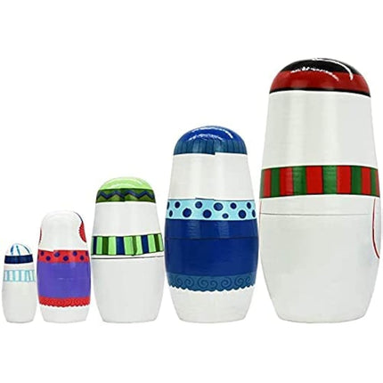 HYCLES Nesting Dolls for Kids for Kids Xmas Gifts Matryoshka for Boys Girls Wooden Toys Snowman
