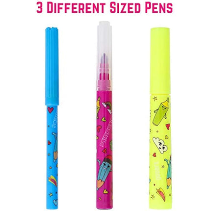 GirlZone Arts and Crafts Fruit Scented Markers and Pencil Case for Girls, Awesome Kids Colouring Pens Kit and Creative Gifts for 10 Year Olds Girls