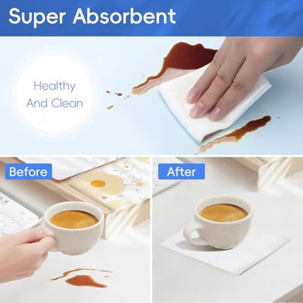 Linen-Feel Guest Towels Disposable Cloth Like Paper Christmas Paper Towles Hand Napkins Soft, Absorbent, Paper Hand Towels for Kitchen, Bathroom, Parties, Weddings, Dinners or Events (White, 200 Pack)