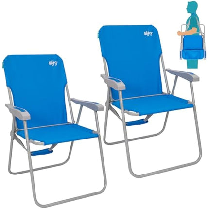 #WEJOY Folding Beach Chairs Lightweight Portable Garden Chair with Armrest Sturdy High Back Camping Chair for Outdoor Fishing Festival