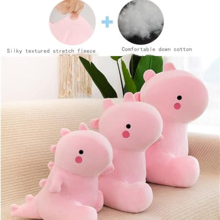 OUKEYI Cute Dinosaur Plush Toys,kawaii plush animal dolls, Plush Stuffed Animal Dino Hugging Pillow Soft, Birthday Gifts for Kids Girls Boys (pink)