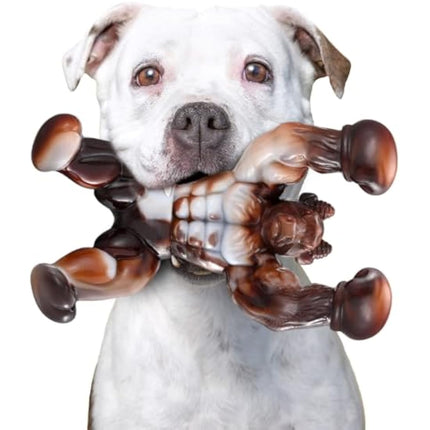 Zinbo Dog Toys for Aggressive Chewers, Indestructible Dog Toys, Tough Dog Toy for Aggressive Chewers Medium/Large Breed, Real Bacon Flavored, Durable Nylon Dog Bone Toys (Large, Beef)