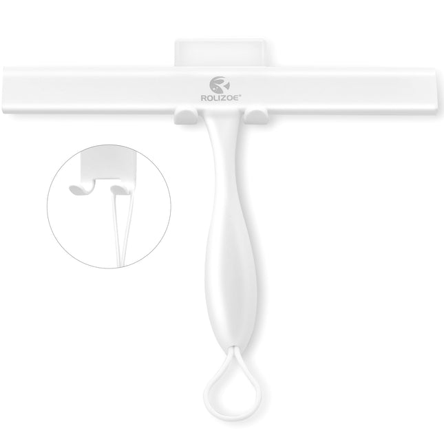 ROLIZOE Shower Squeegee for Shower Doors, 27.9CM Width Anti-Rust Silicone Shower Squeegees with Ergonomics Thick Handle, Window Squeegee Car Squeegee