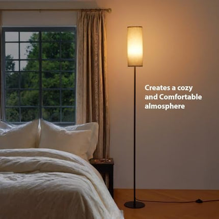 IPARTS EXPERT Floor Lamp for Living Room Modern, LED Reading Standing Lamps with Linen Shade & Foot Switch, 2700k-6500k Dimmable Standard Tall Lamps for Living Room, Bedroom, Office (Linen)