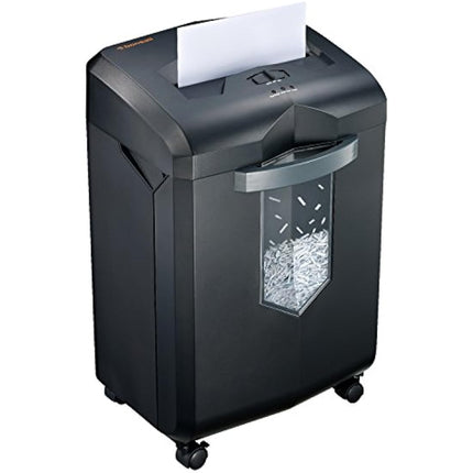 Bonsaii Heavy Duty Paper Shredder, 60-Minute 18 Sheets Cross Cut Office Credit Card Shredders for Industrial and Business Use, 23-Litre Pullout Bin with 4 Casters, Black (C149-C)
