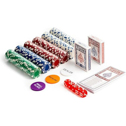 Cartamundi Maverick Texas Hold'em Poker Set, 300 Piece in Aluminium Case with 11.5g Heavyweight Poker Chips, 2 Decks of Playing Cards, Dealer Big Blind and Small Blind Buttons and 5 Dice, Grey