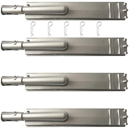 GRILLJOB 4 Pack Heavy Duty Cast Stainless Steel Grill Burner for Bull, Grill Replacement Parts for Bull, Cal Flame, Lion, Blaze, Turbo, Beefeater, Thermos, Char Broil, Jenn Air, Nexgrill