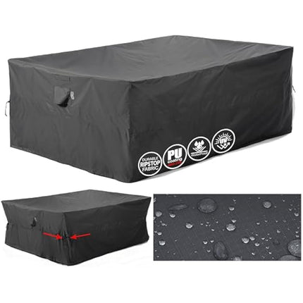 F&J Outdoors Garden Furniture Covers 274x208x84cm Large Outdoor Furniture Covers Waterproof Heavy Duty UV Resistant Tear Resistant Windproof Sectional Sofa Cover Garden Furniture Cover, Grey