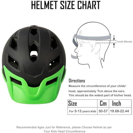 Kids Helmet, Exclusky Kids Bike Helmet Child Boys Girls Bike Helmet Age 5-13 Adjustable Bicycle Scooter Skating Cycle Helmet 50-57cm