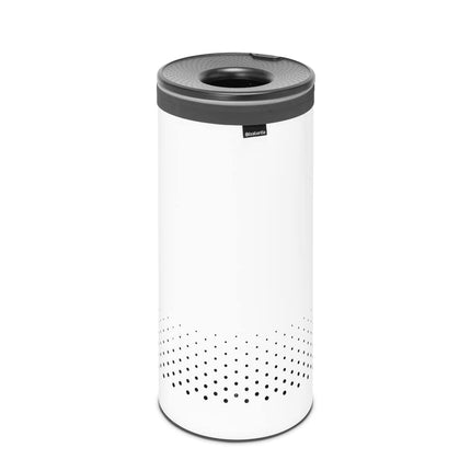 Brabantia - Laundry Bin - Handsfree Plastic Lid - Portable Laundry Bag Inside - Quick-drop Opening - Basket with Ventilation Holes - Non-Scratching